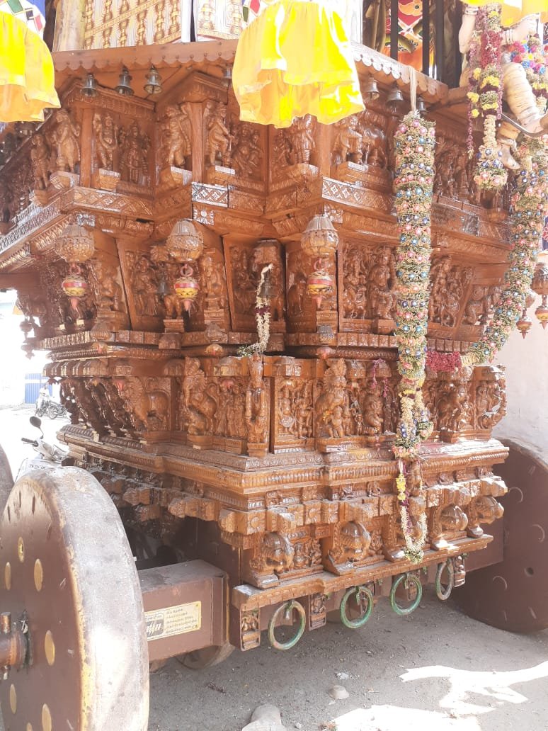 VA WoodArts temple chariot on festival morning