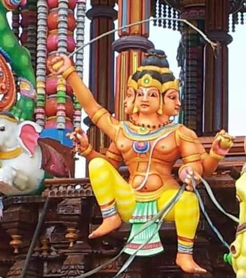 Handcarved wooden Hanuman figures