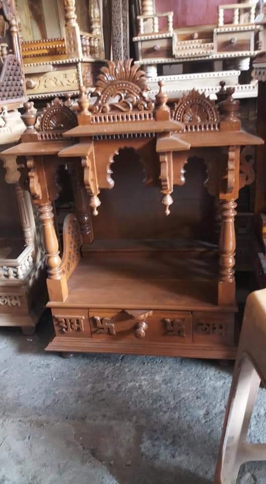 Carved wooden home temple cabinet