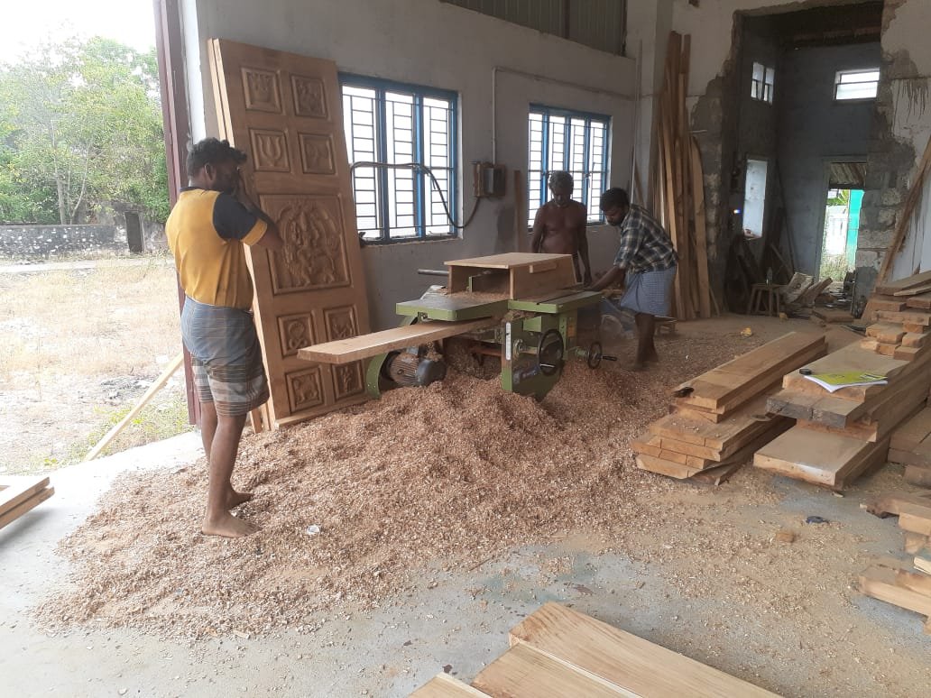VA WoodArts craftsmen at work in the wood workshop
