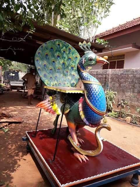 Painted calf sculpture