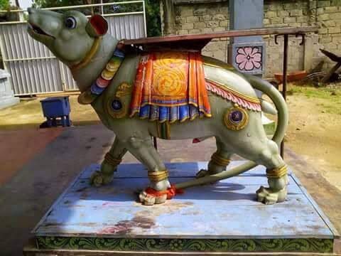 Colourful painted vahanam sculpture
