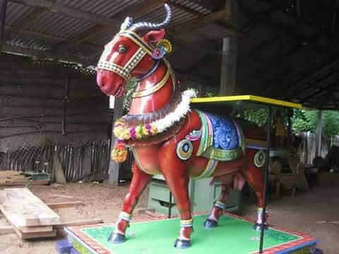 Colourful festival processional sculpture